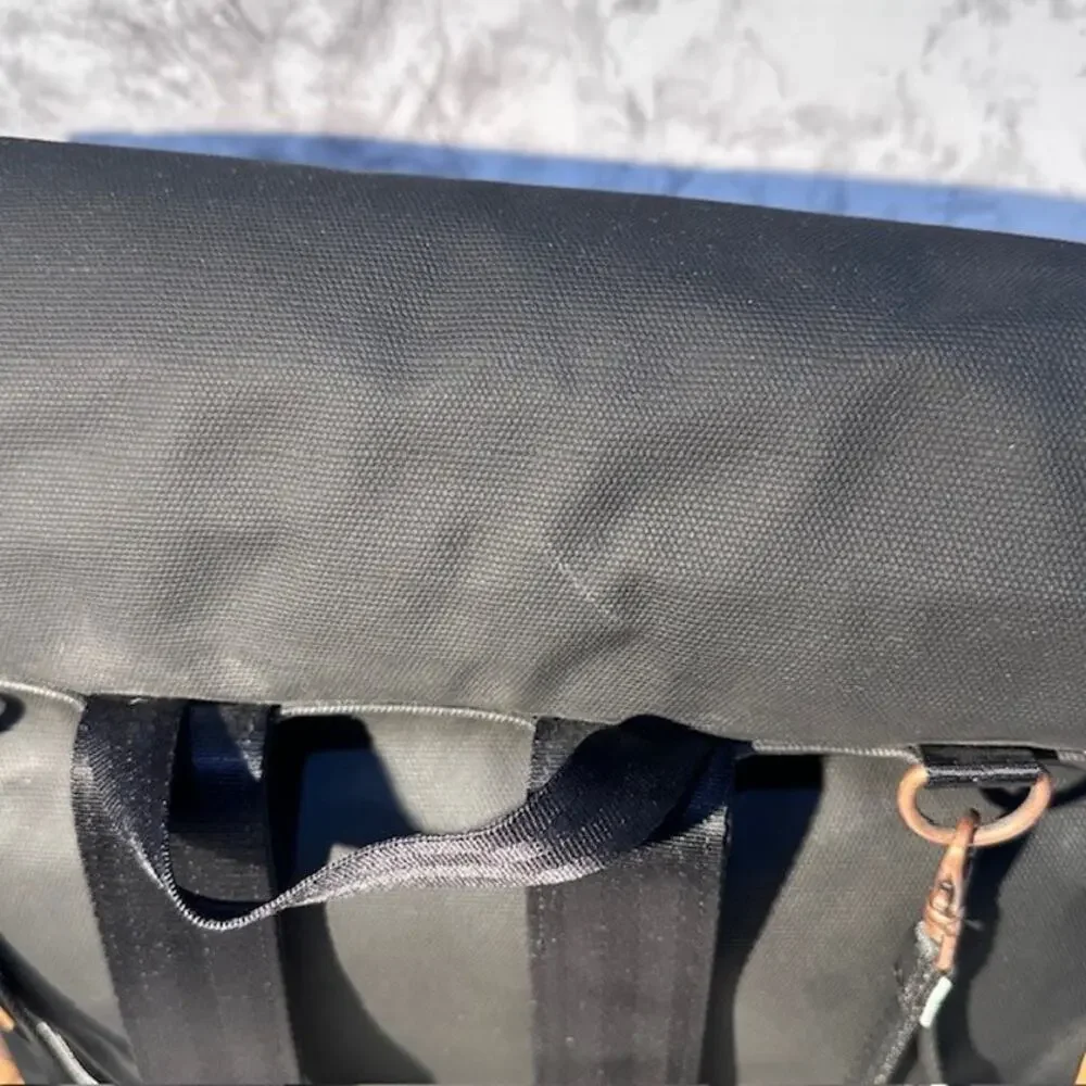 Petunia Pickle Bottom Boxy Diaper Bag Black Gray Caramel Backpack Messenger